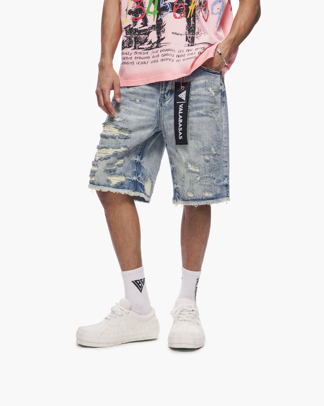 Clipped Jorts Blue Washed