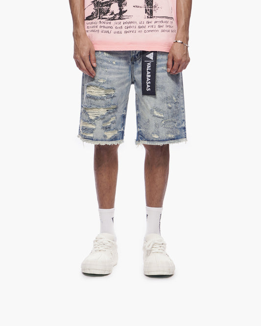 Clipped Jorts Blue Washed