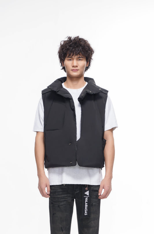 Tucked Black Puffer Vest