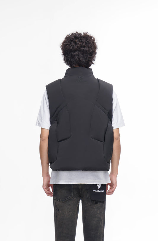 Tucked Black Puffer Vest