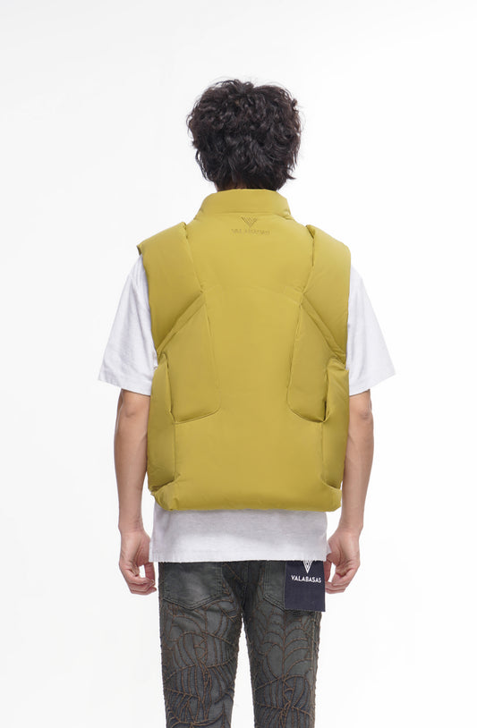 Tucked Mustard Green Puffer Vest