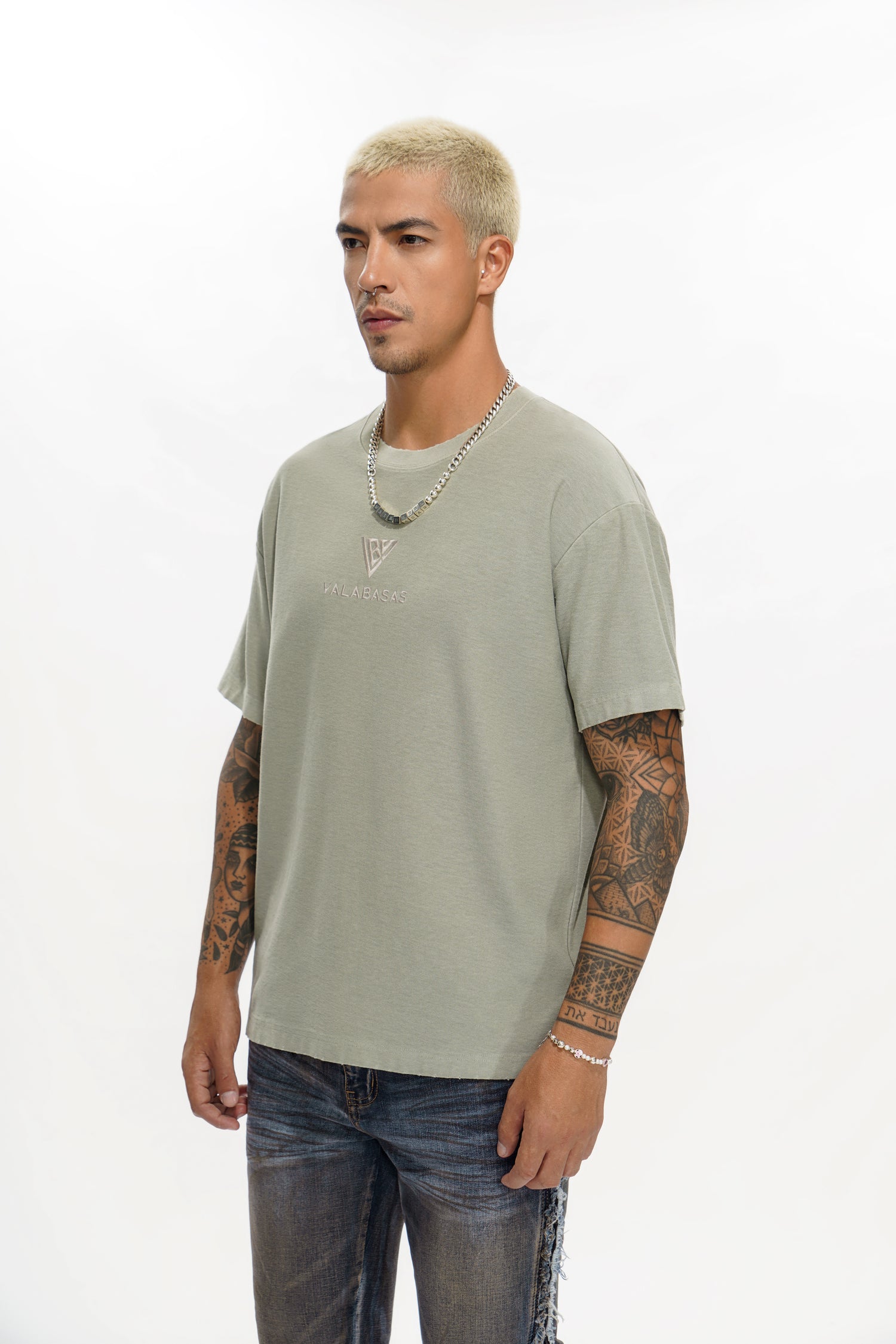 VLOGO Washed Olive Tee