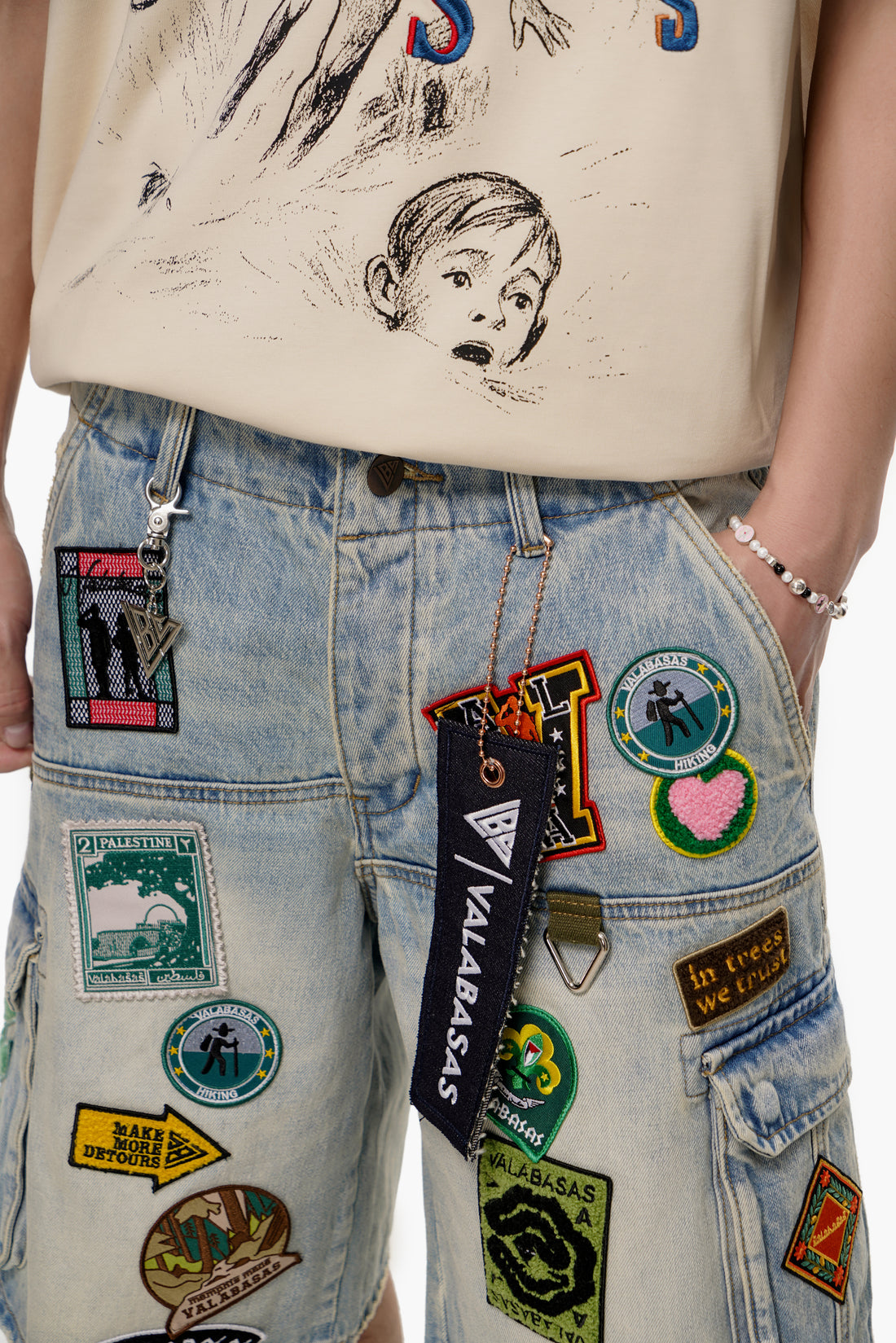 District Light Wash Jorts