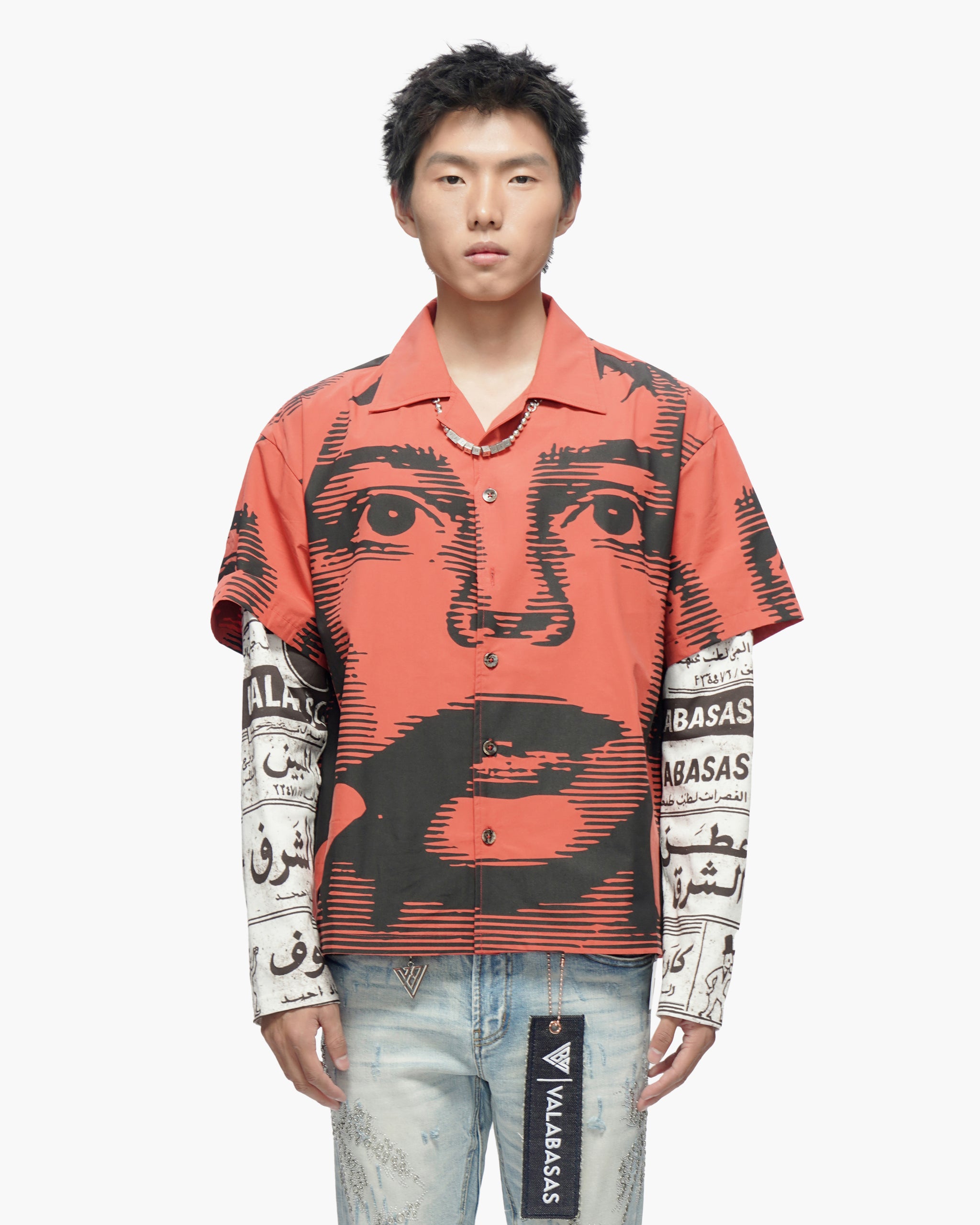 Death Note Red Layered Button Down Shirt
