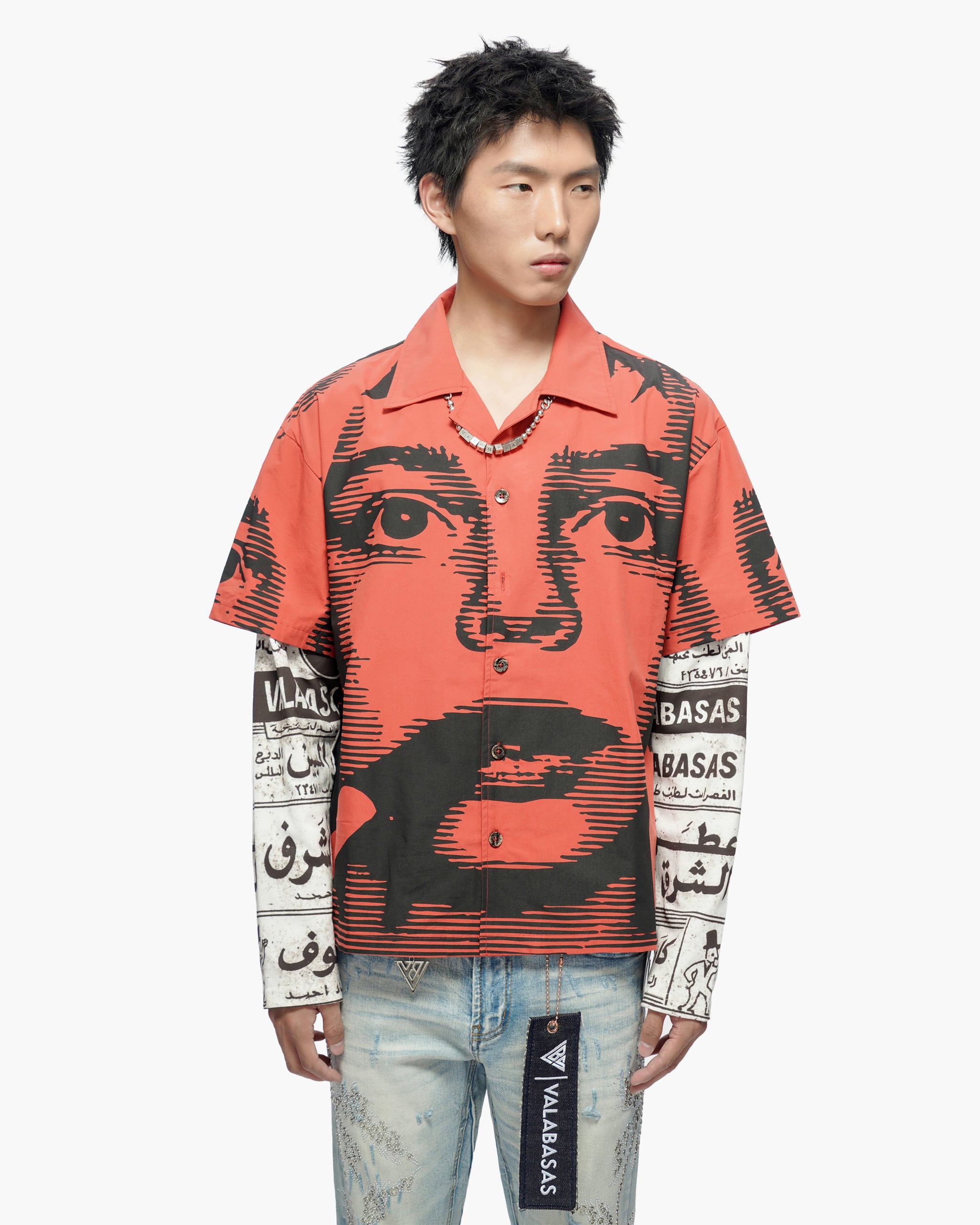 Death Note Red Layered Button Down Shirt