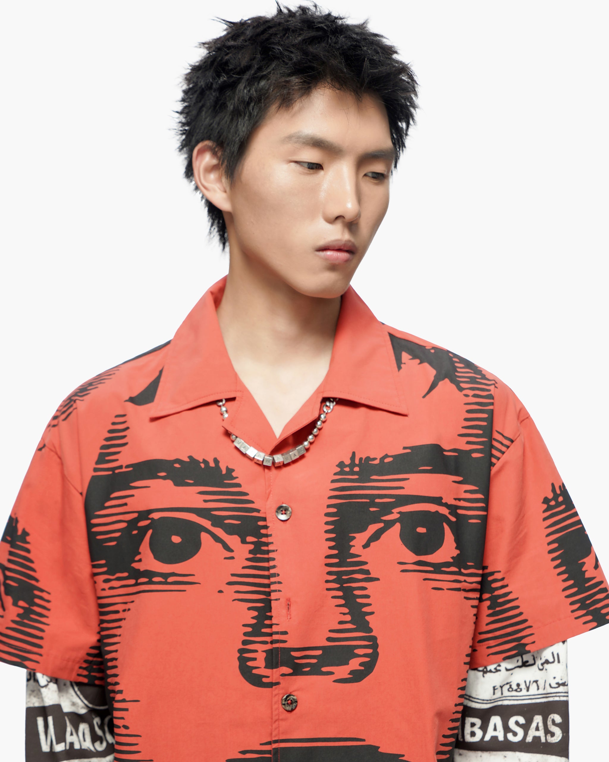 Death Note Red Layered Button Down Shirt