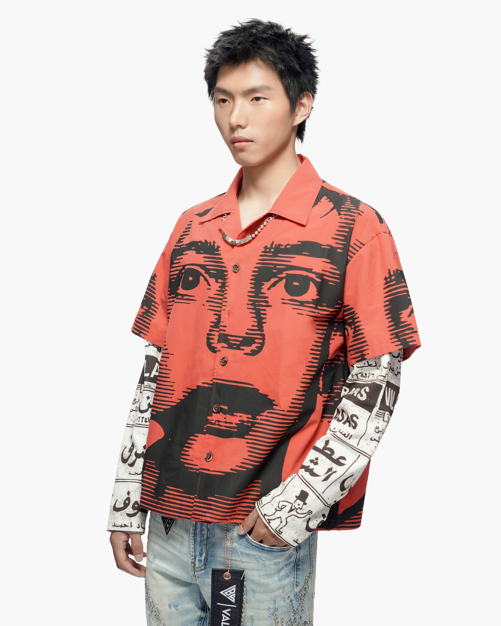 Death Note Red Layered Button Down Shirt