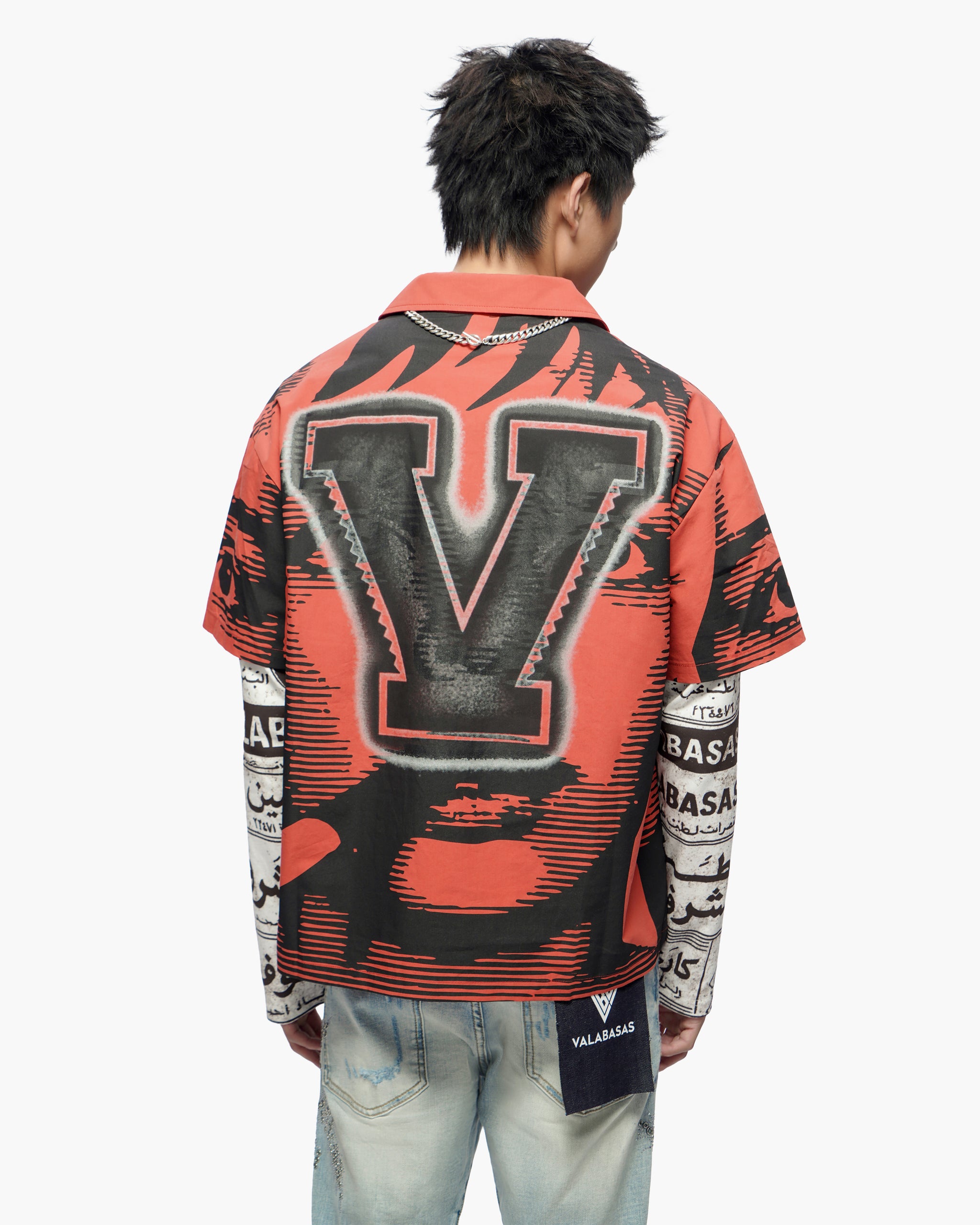 Death Note Red Layered Button Down Shirt