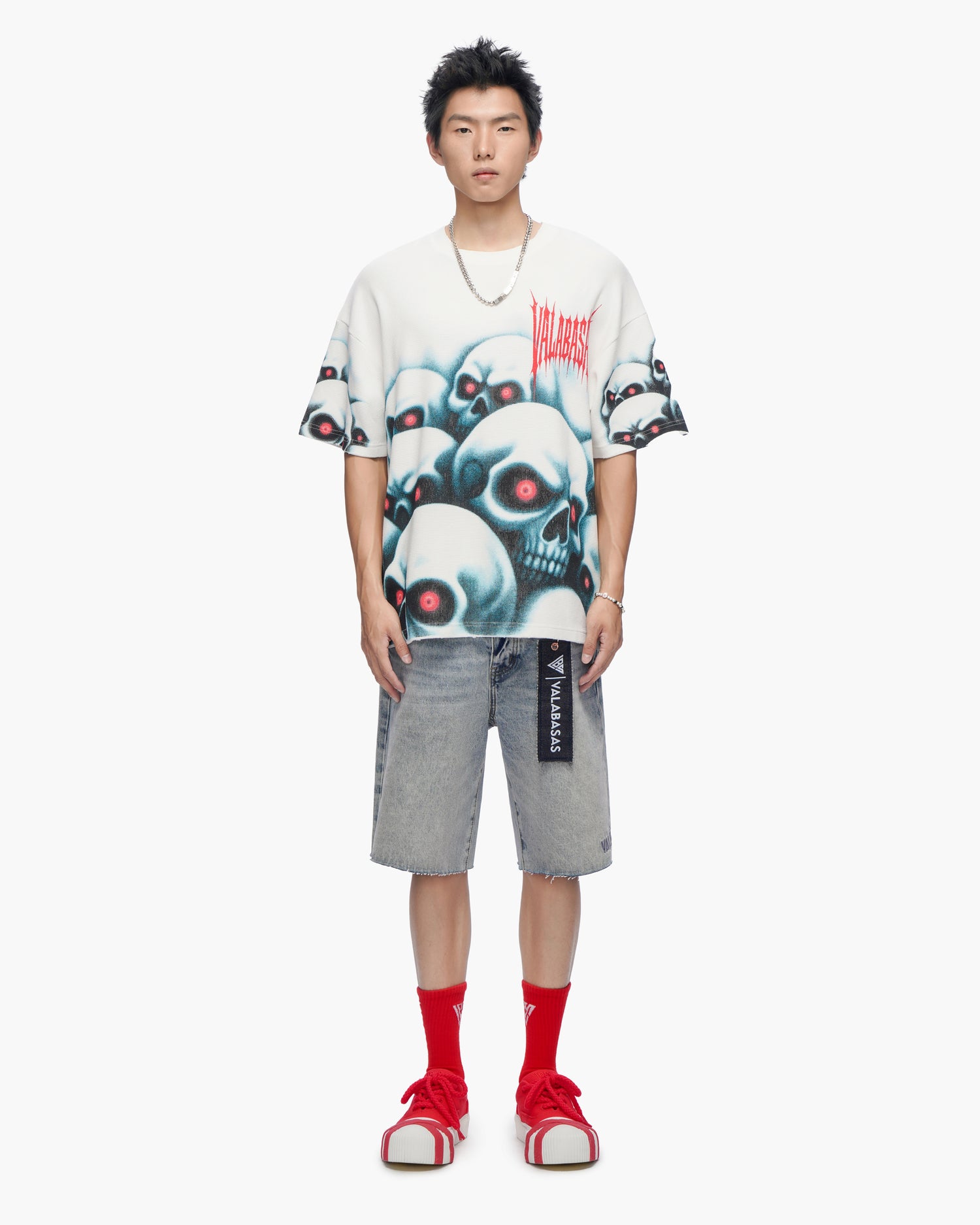 Grave Digger White Thermal Tee