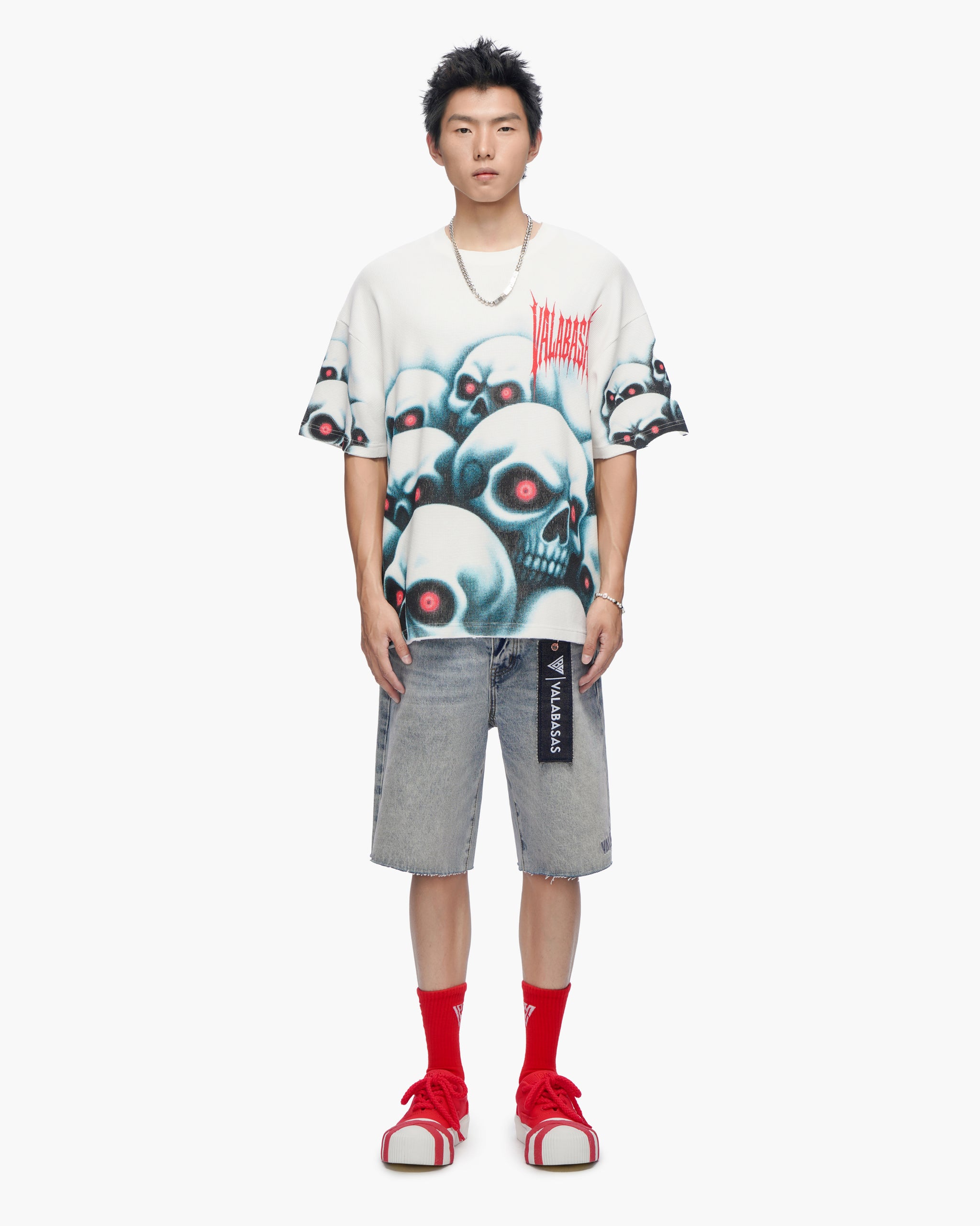Grave Digger White Thermal Tee