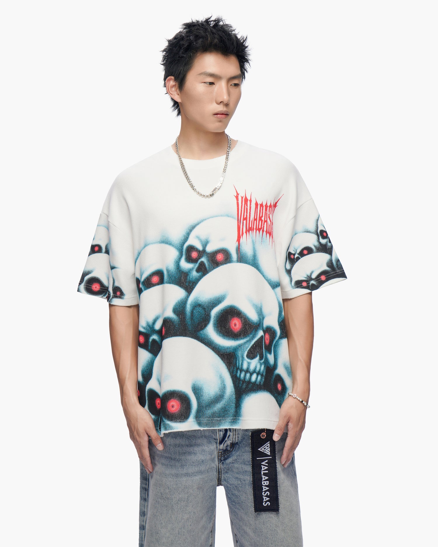 Grave Digger White Thermal Tee