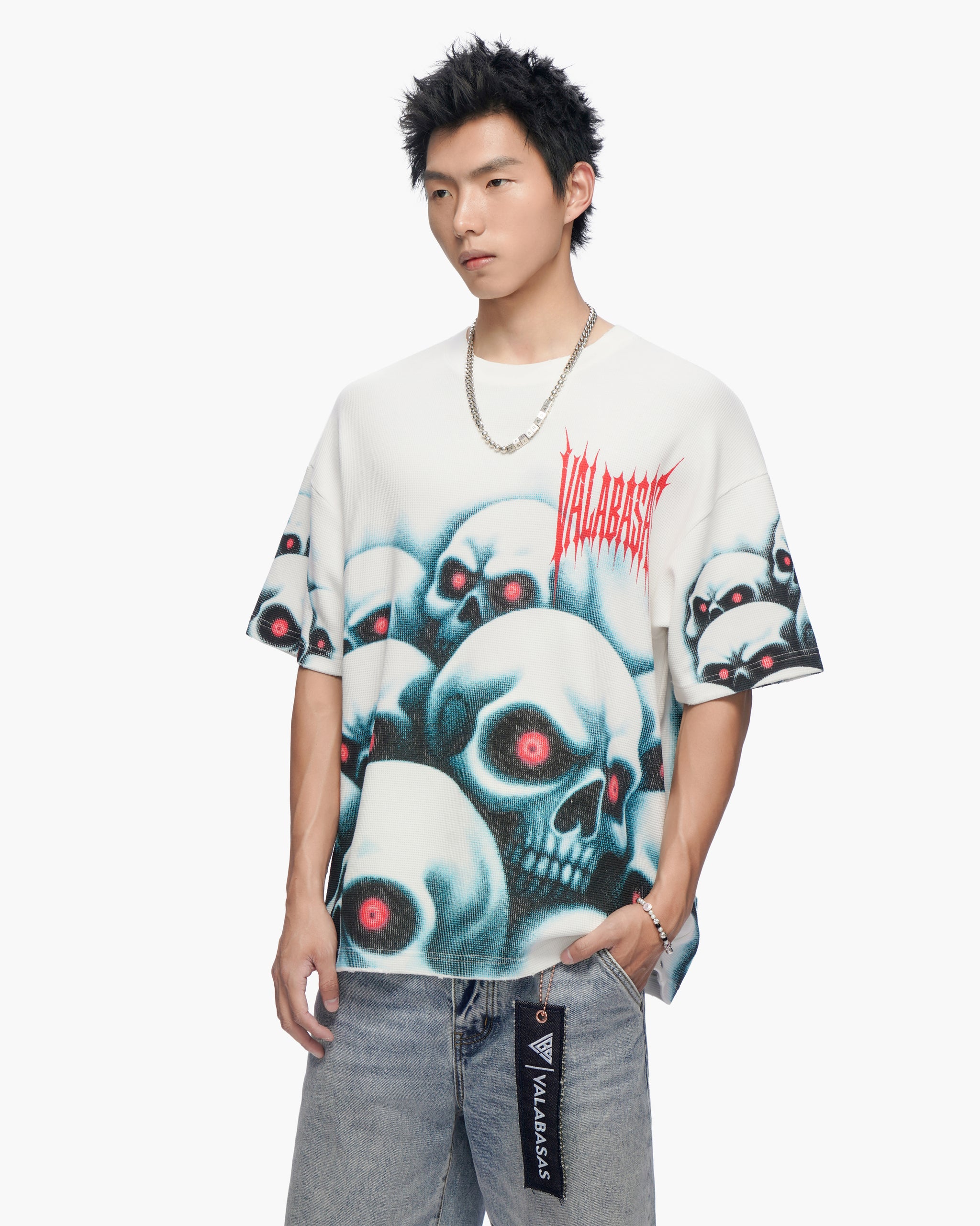 Grave Digger White Thermal Tee