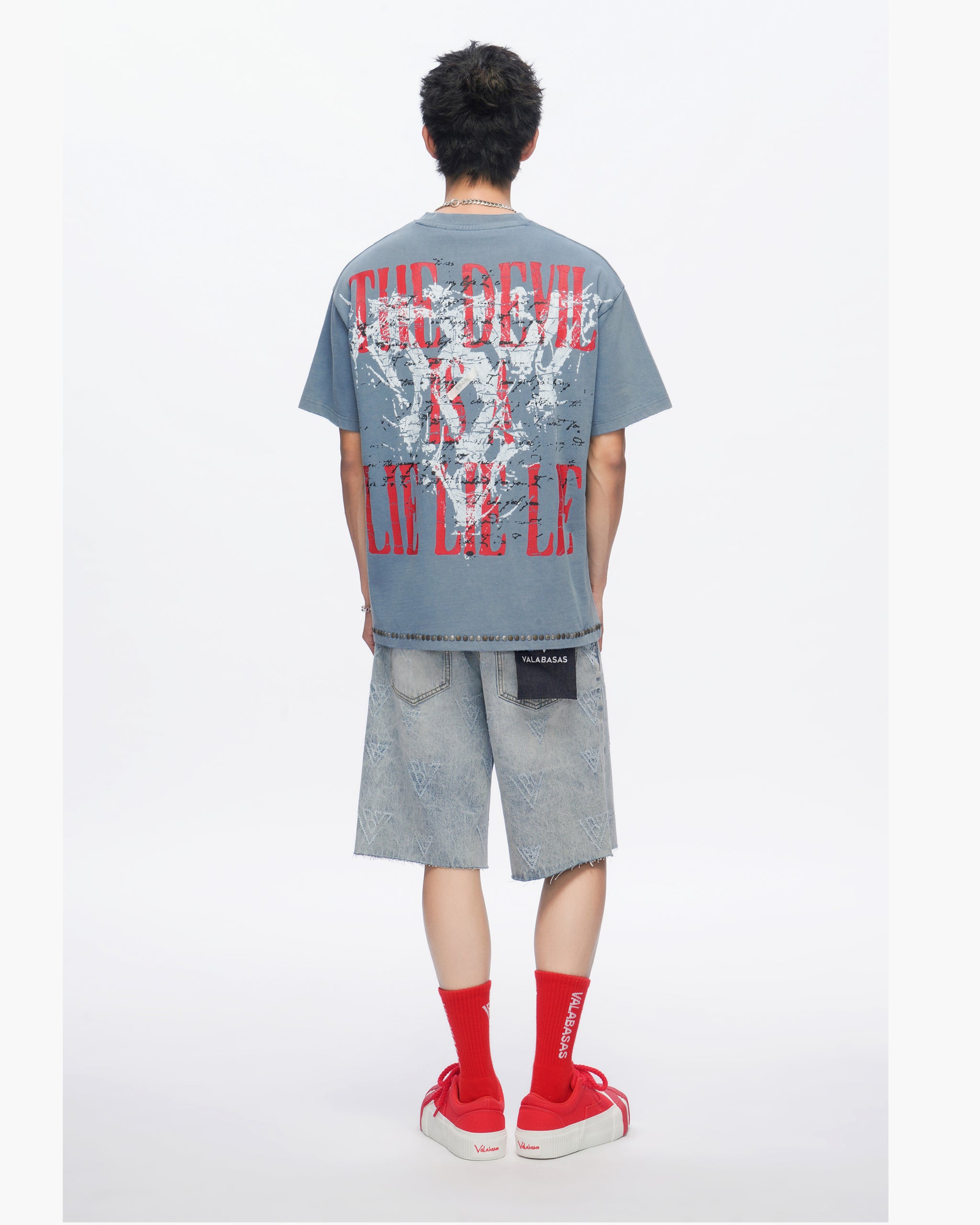 Devilish Lies Vintage Blue Tee