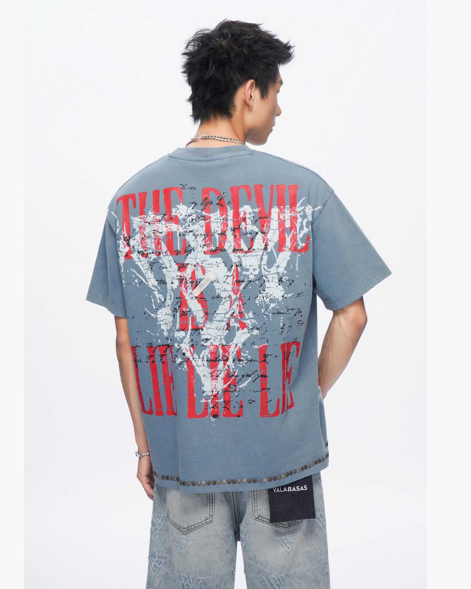Devilish Lies Vintage Blue Tee