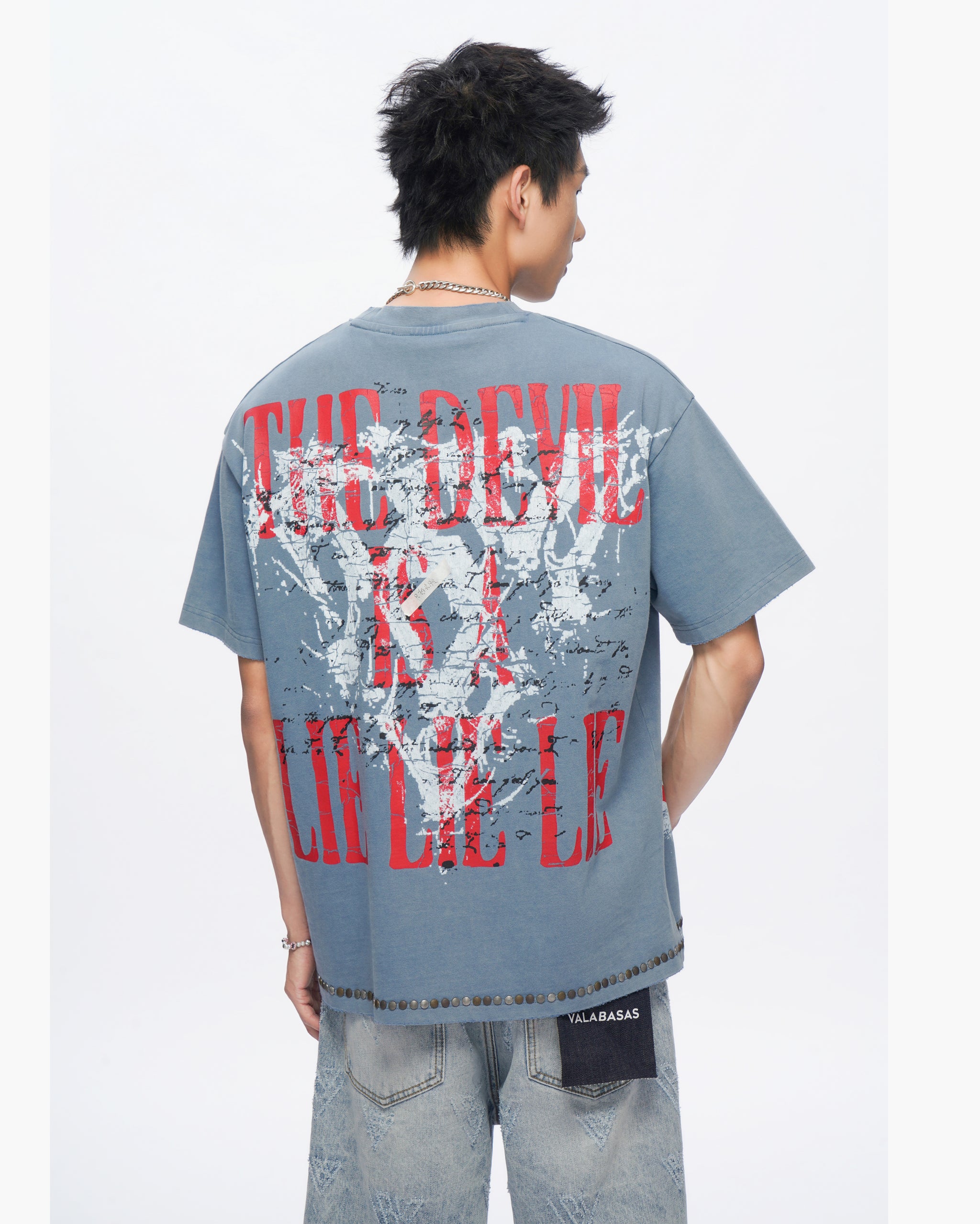 Devilish Lies Vintage Blue Tee