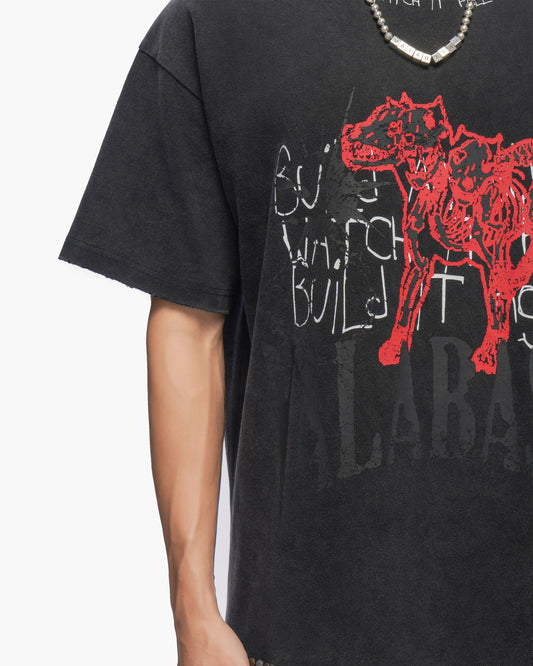 Fallen Empire Vintage Black Tee