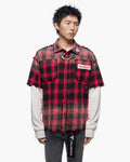 Lumberjack Layered Flannel Shirt Black Red