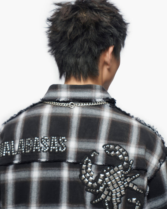 Lumberjack Layered Flannel Shirt Black White