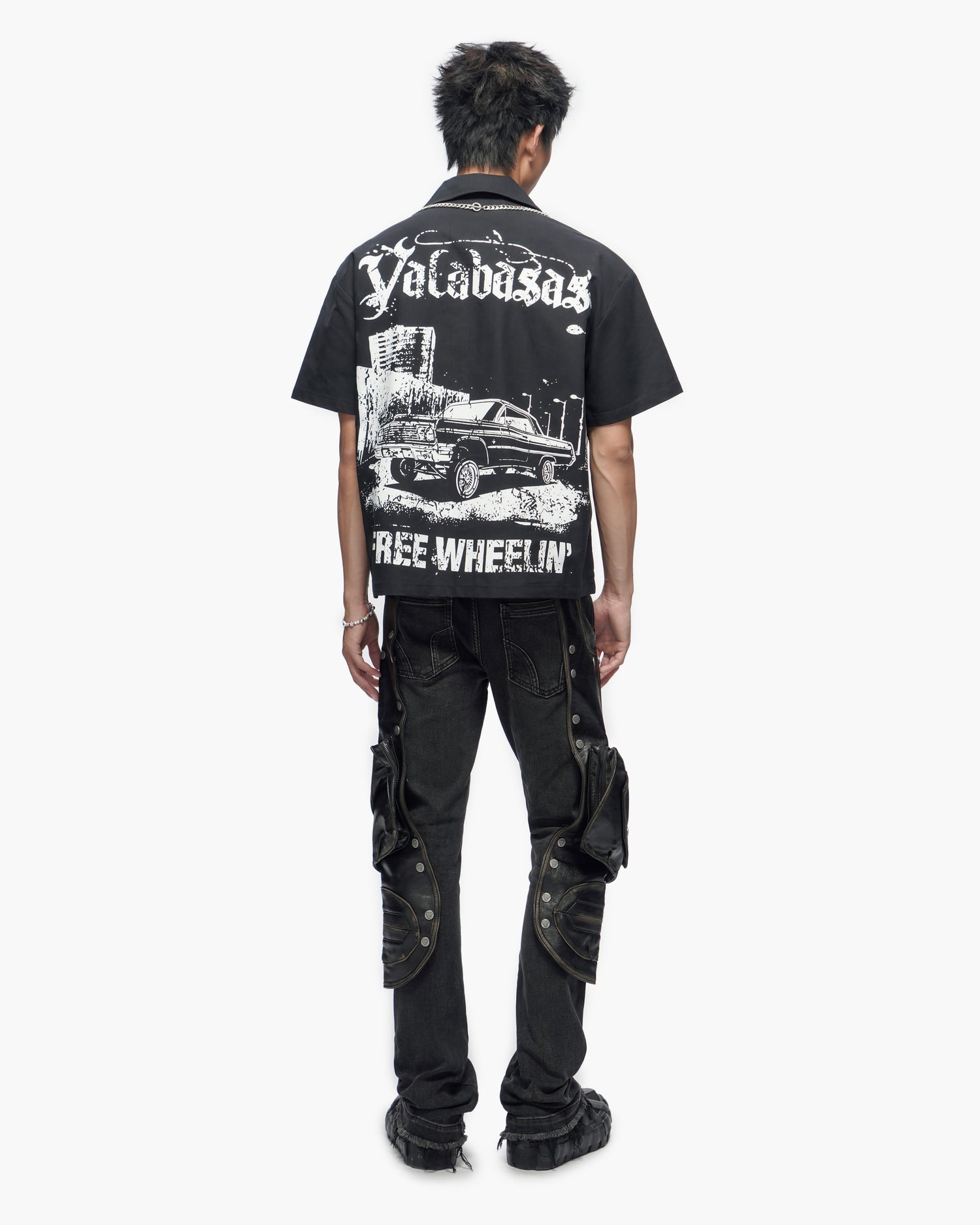 Midevil Black Layered Button Down