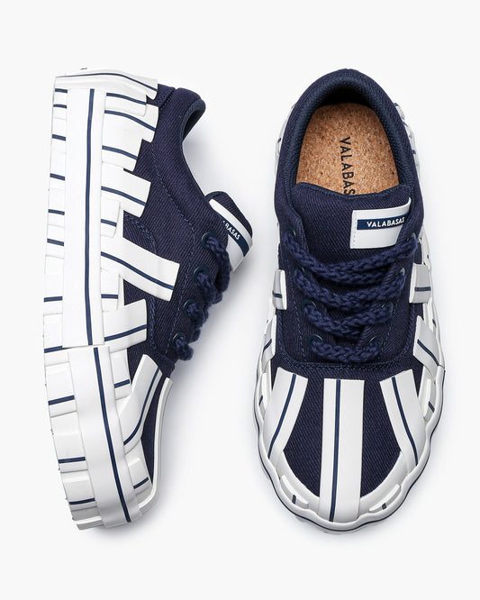 Yuratsu 100 Navy White Sneakers