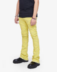 “CASSIUS” YELLOW STACKED FLARE JEAN