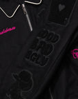 "WILD BUNCH" BLACK LETTERMAN JACKET