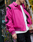 "WILD BUNCH" FUCHSIA VARSITY JACKET