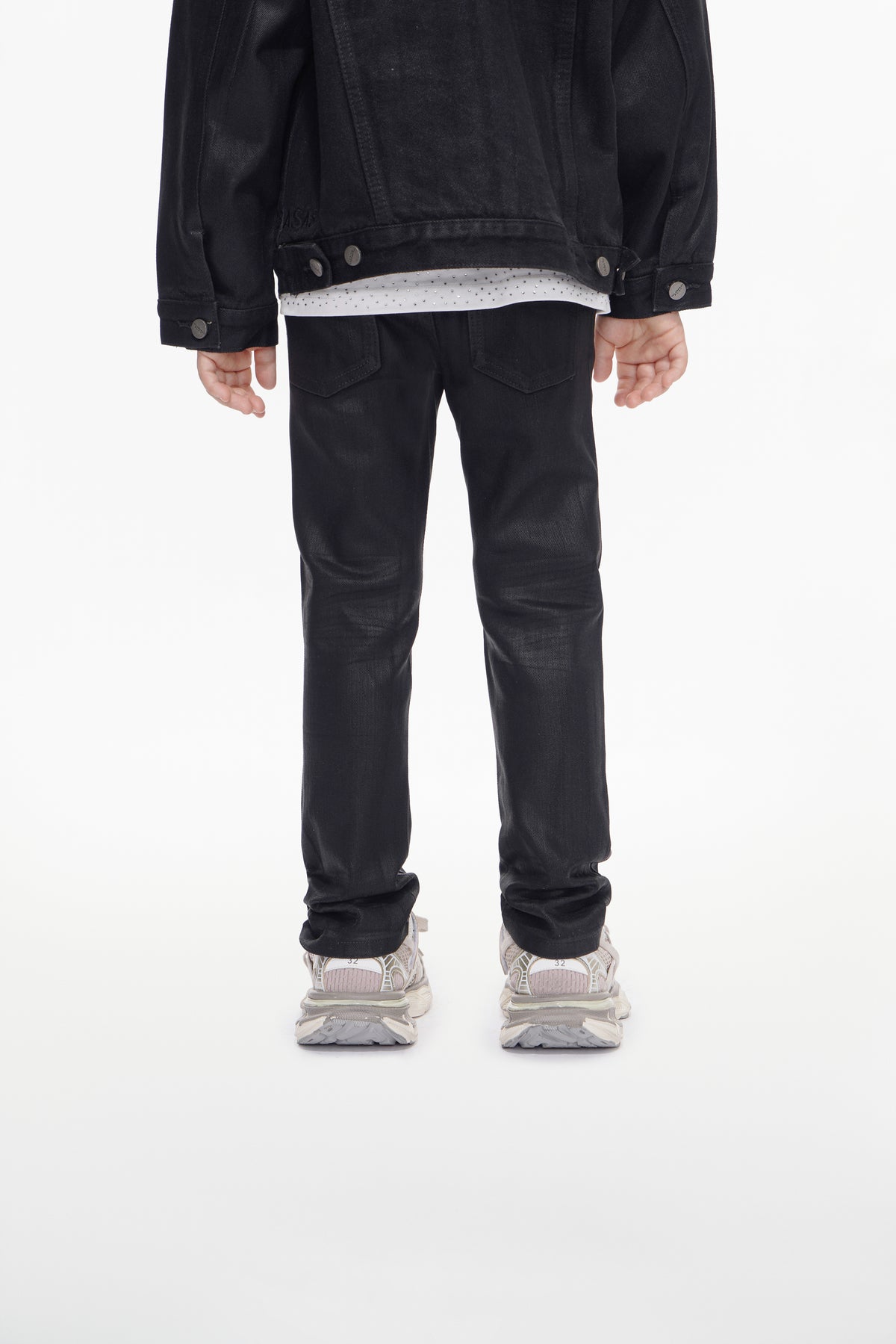 Kids Jr.Slim Black Wash Waxed Jeans