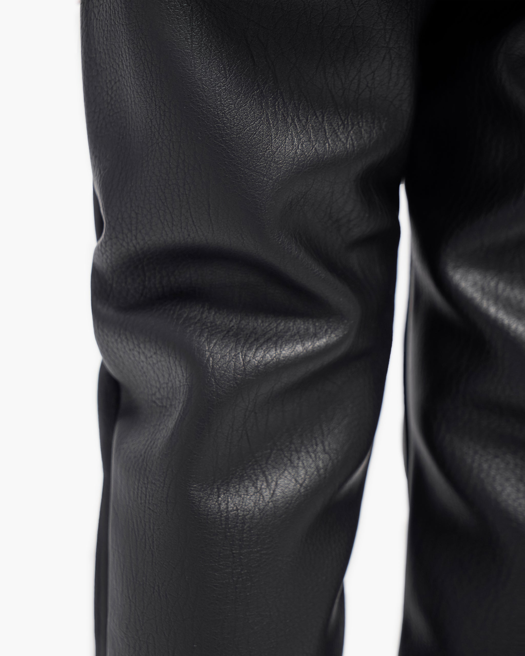 Kids Jr.Slim Black Leather Jeans