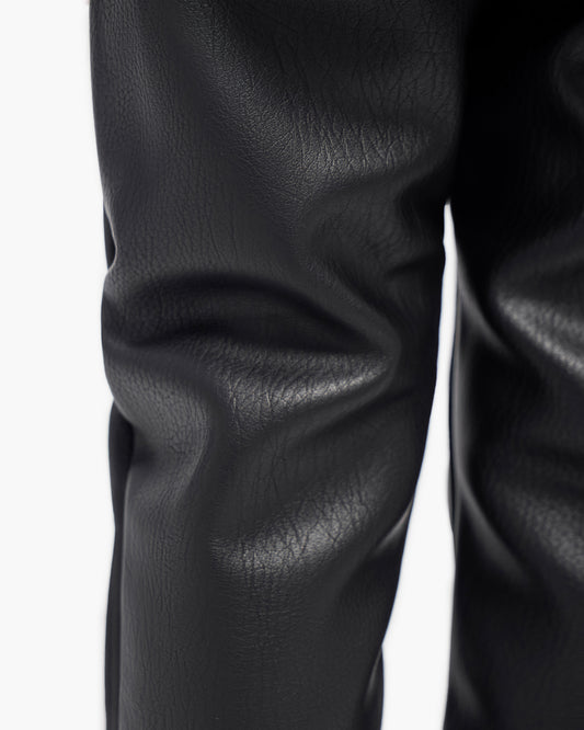 Kids Jr.Slim Black Leather Jeans