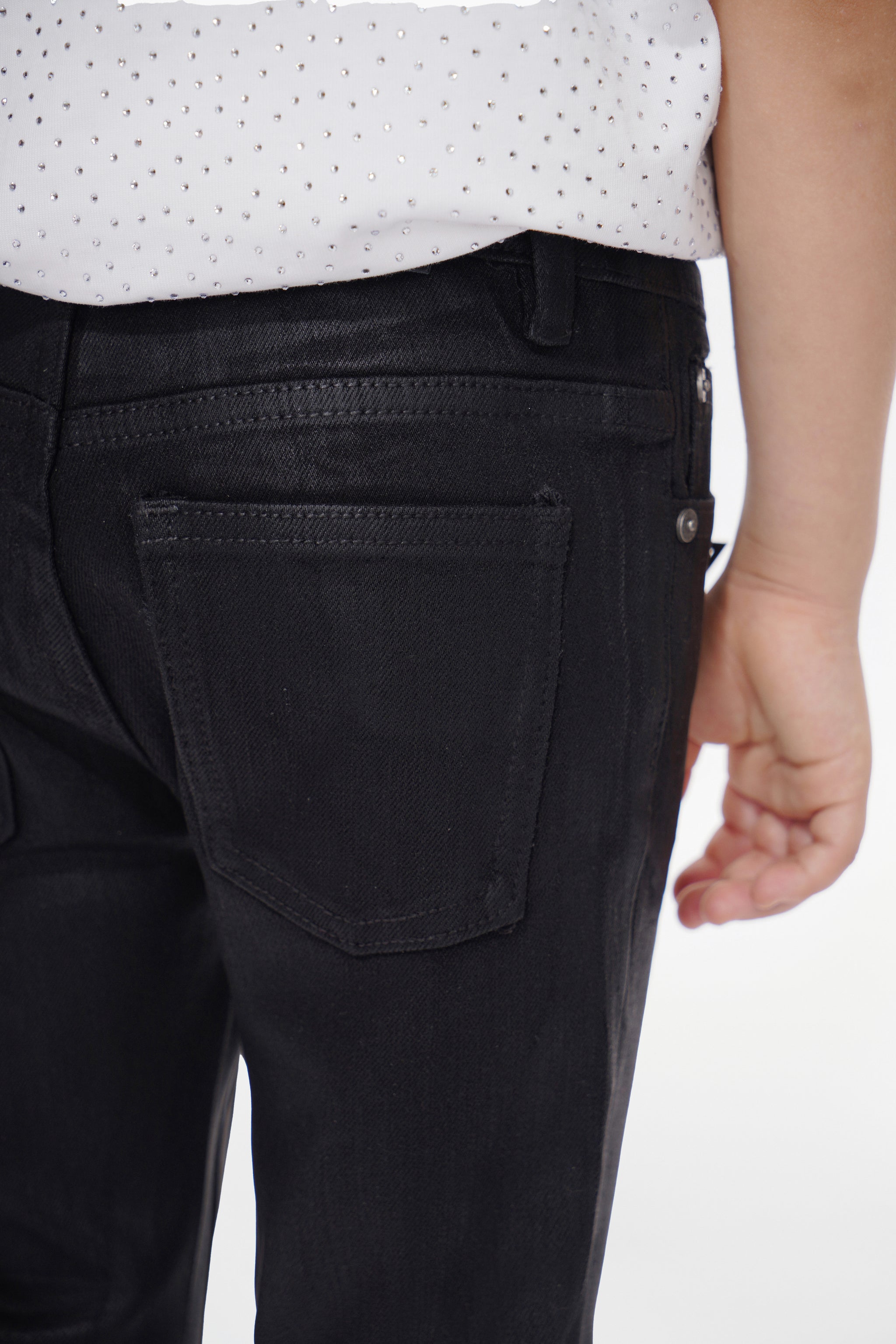 Kids Jr.Slim Black Waxed Jeans
