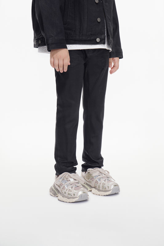 Kids Jr.Slim Black Waxed Jeans