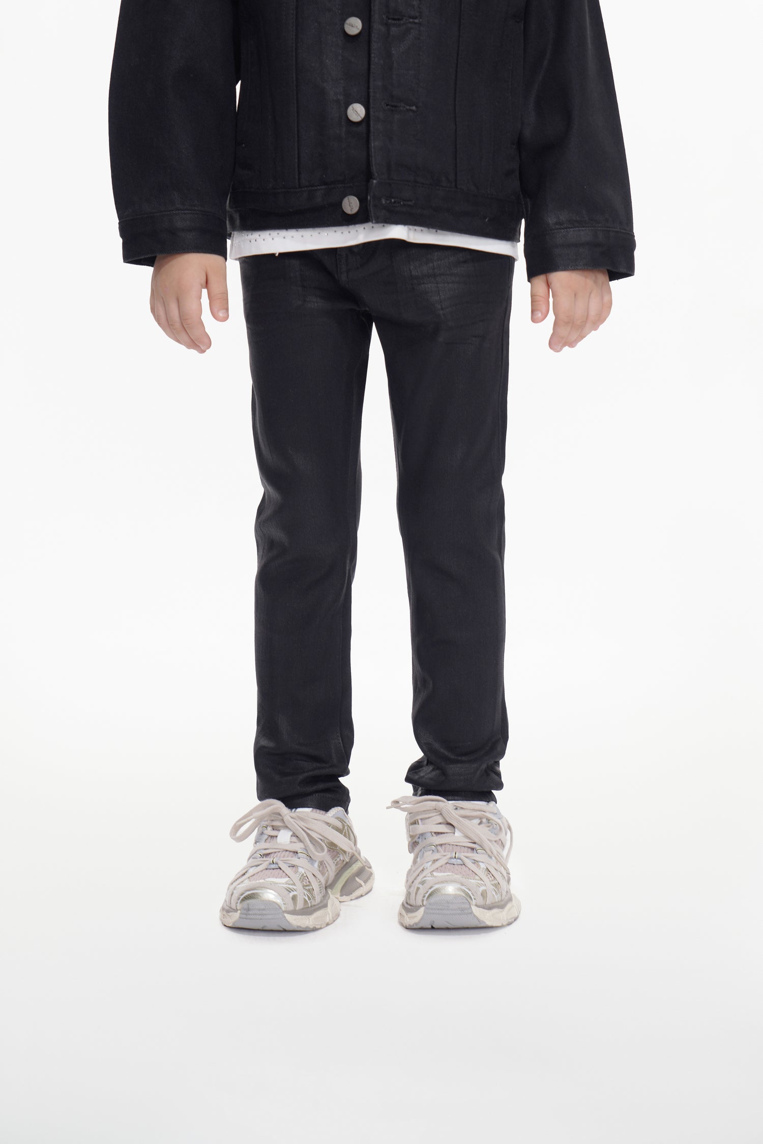 Kids Jr.Slim Black Waxed Jeans