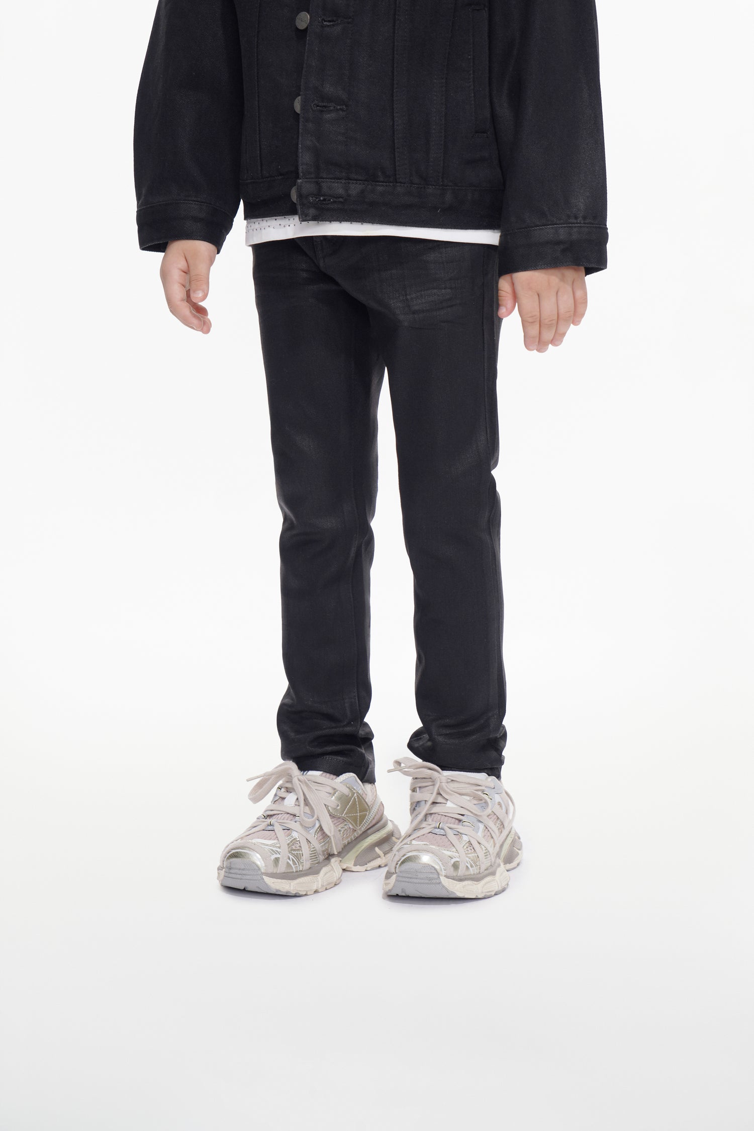 Kids Jr.Slim Black Waxed Jeans