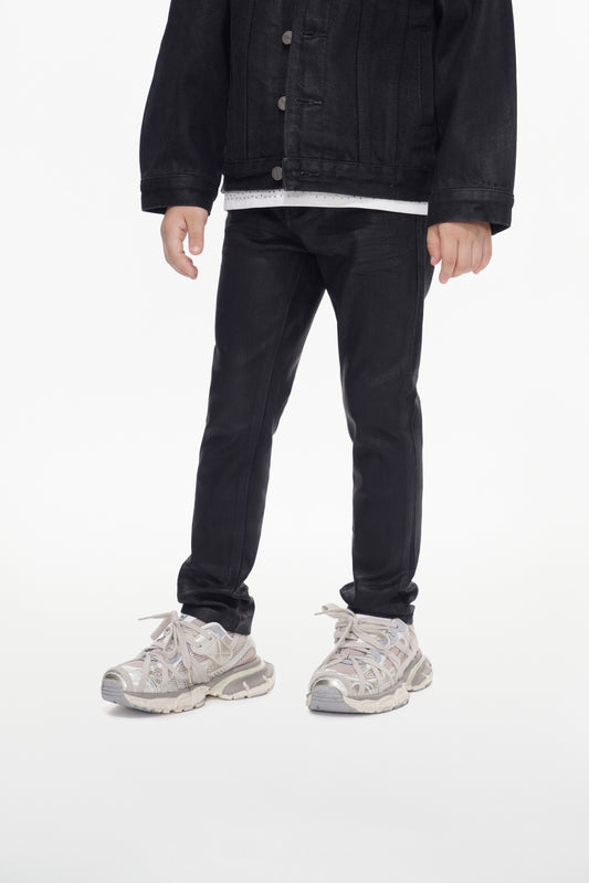 Kids Jr.Slim Black Waxed Jeans