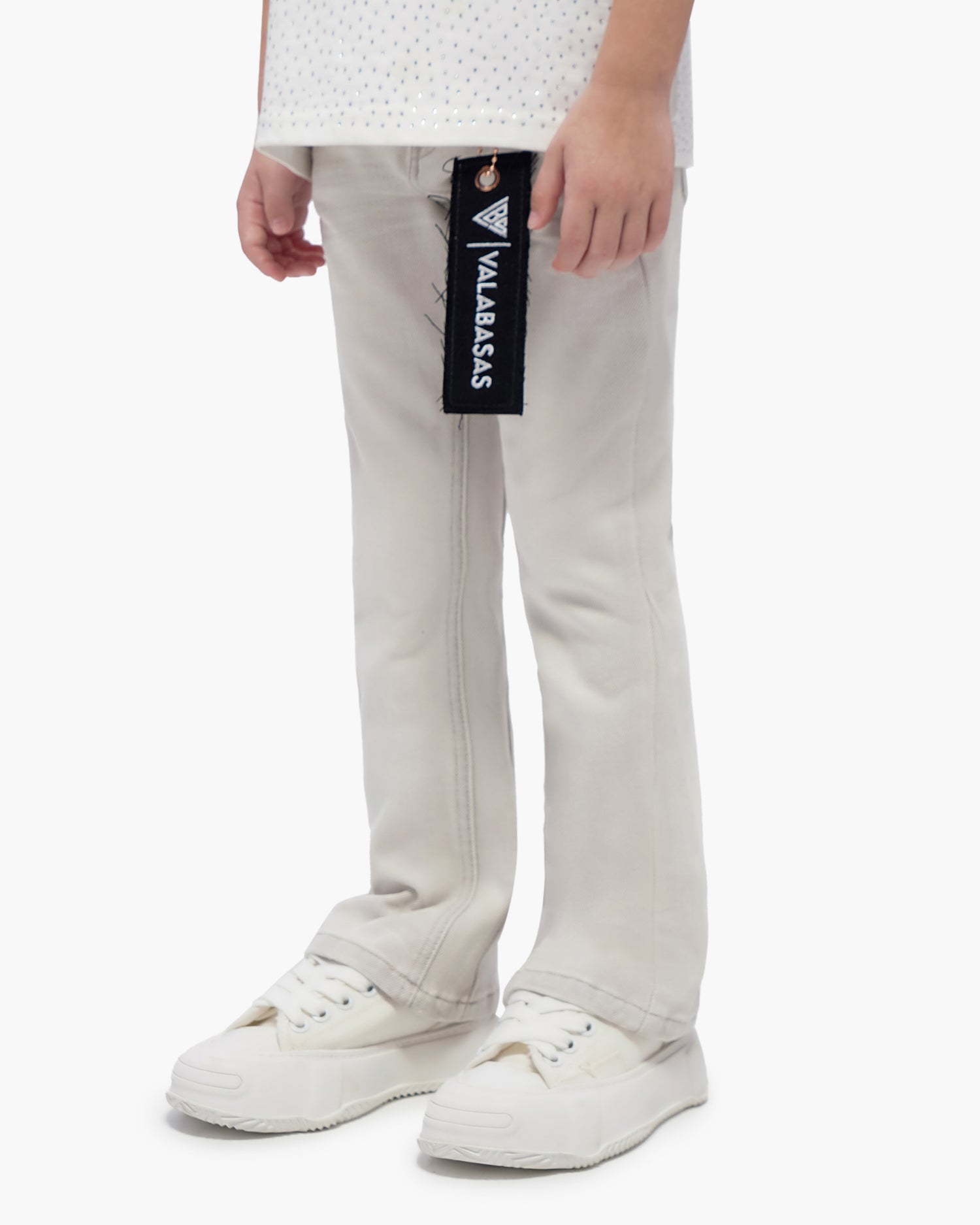 Kids Jr.Stacked Snow Grey Jeans