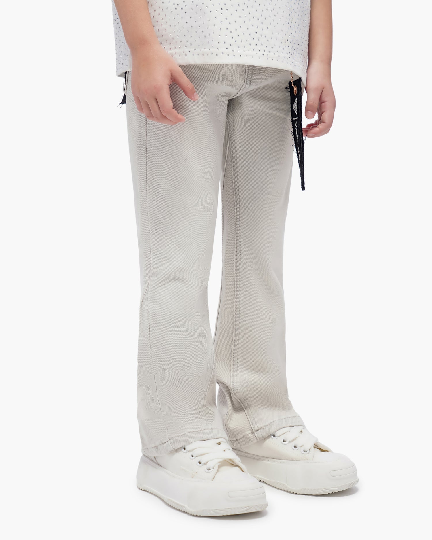 Kids Jr.Stacked Snow Grey Jeans