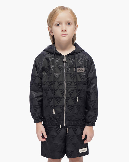 Kids Monogram 2.0 Black Windbreaker Jacket