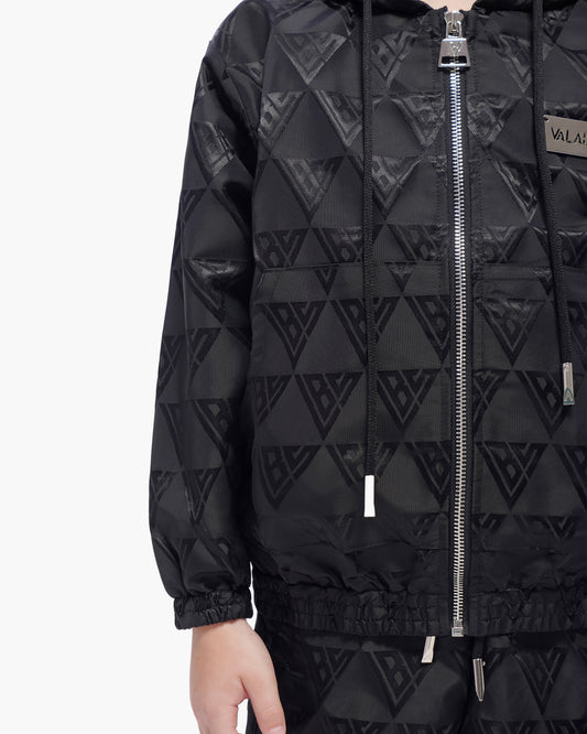 Kids Monogram 2.0 Black Windbreaker Jacket