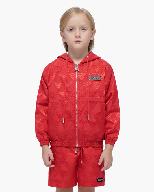Kids Monogram 2.0 Red Windbreaker Jacket