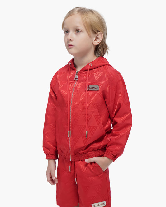 Kids Monogram 2.0 Red Windbreaker Jacket