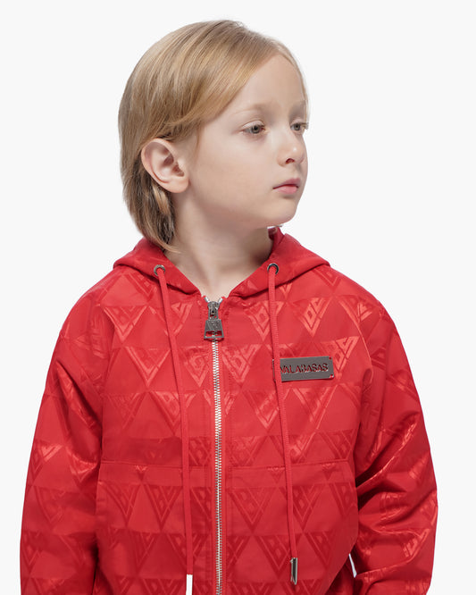 Kids Monogram 2.0 Red Windbreaker Jacket