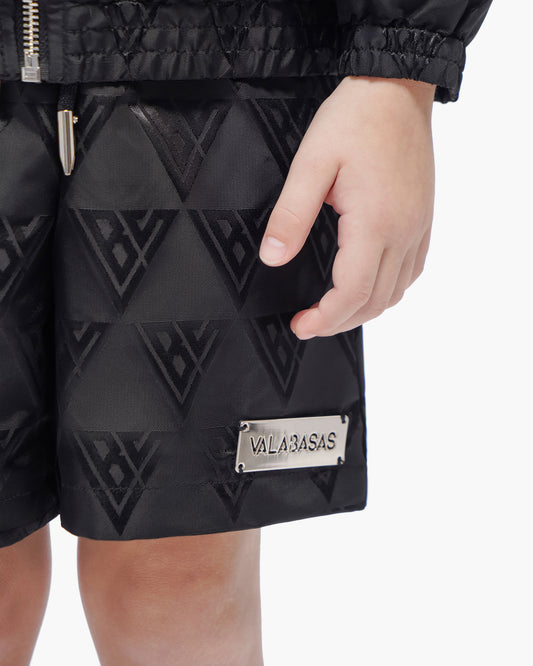 Kids Signature 2.0 Black Nylon Shorts