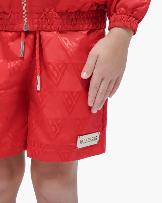 Kids Signature 2.0 Red Nylon Shorts