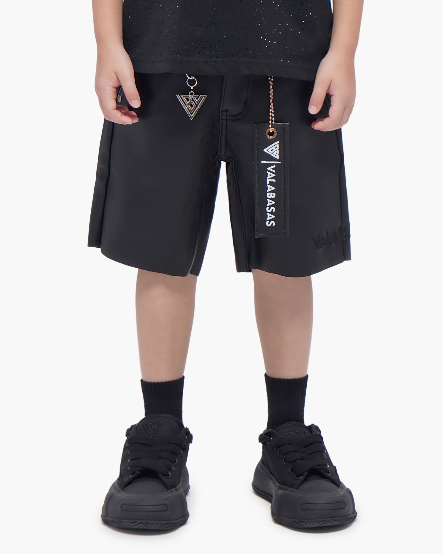 Kids Jr.Shorts Black Leather