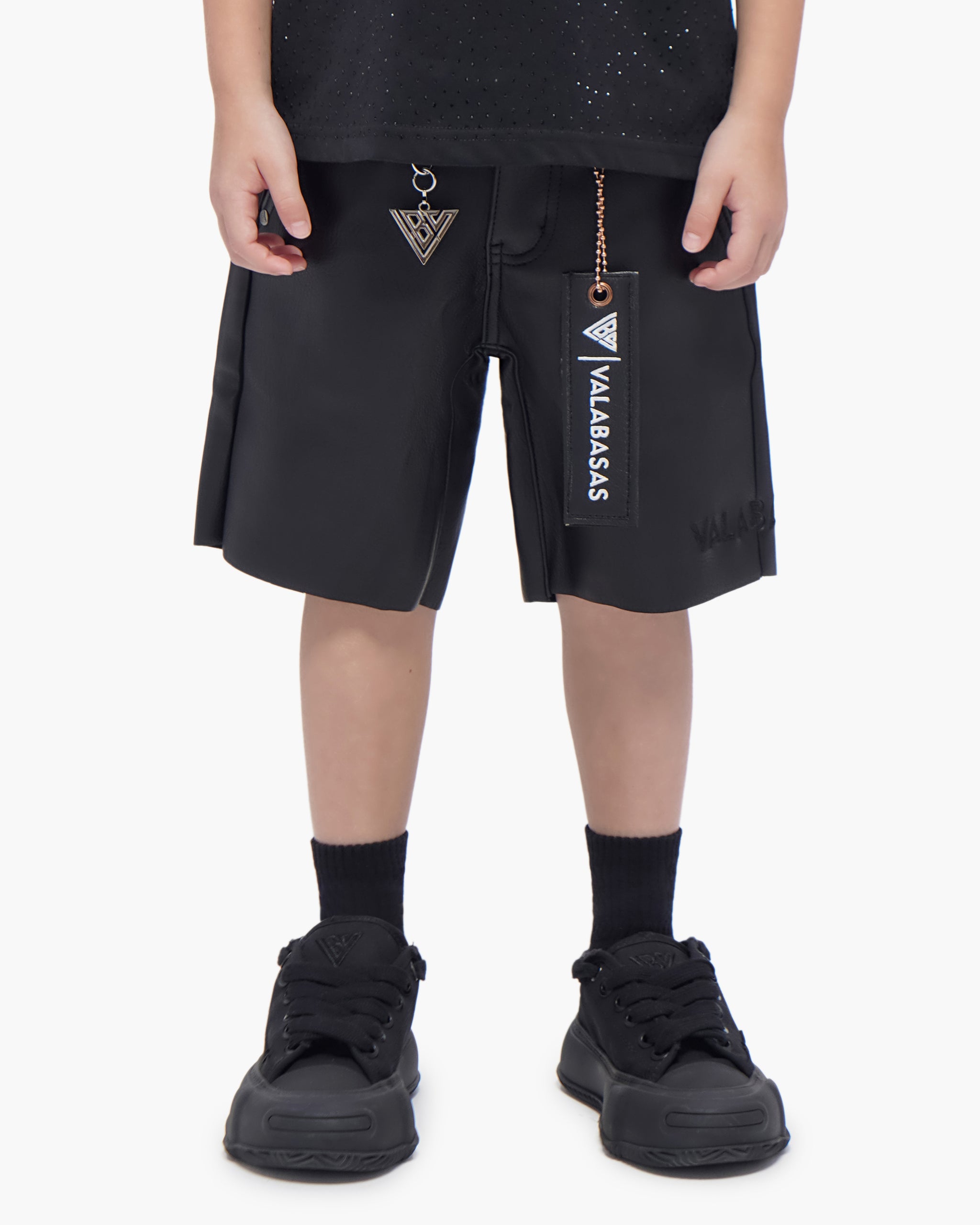 Kids Jr.Shorts Black Leather