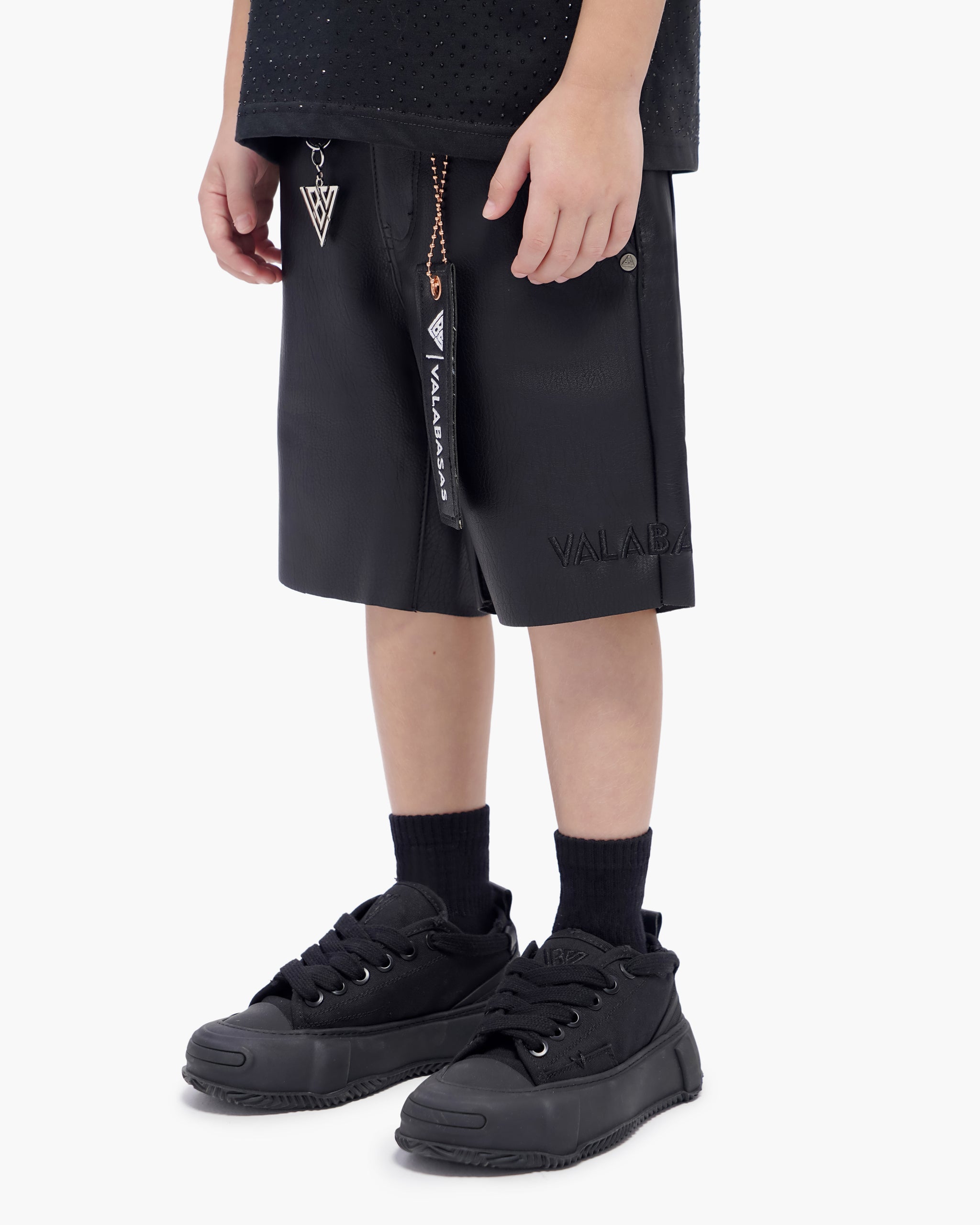Kids Jr.Shorts Black Leather