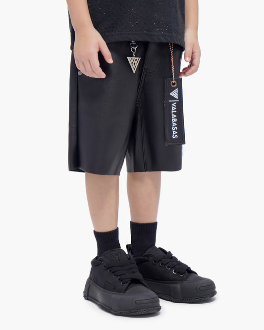 Kids Jr.Shorts Black Leather