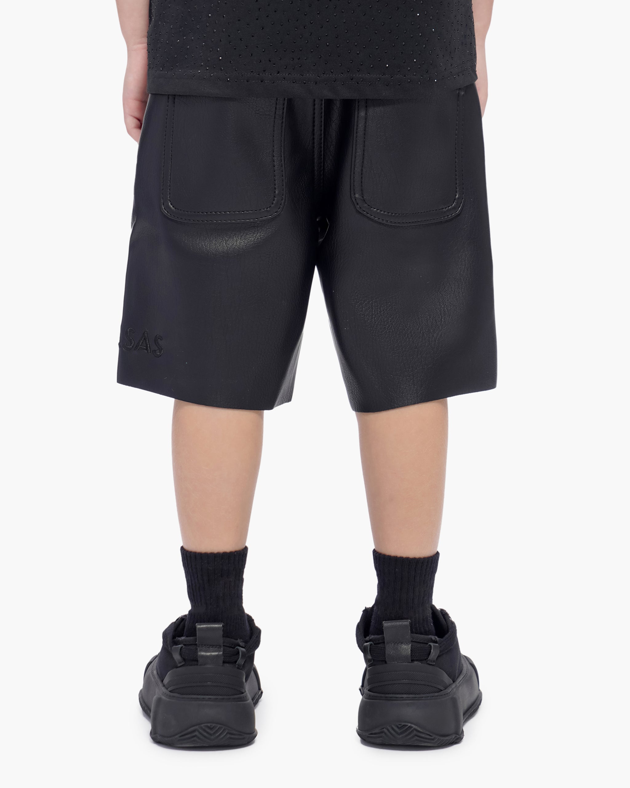 Kids Jr.Shorts Black Leather