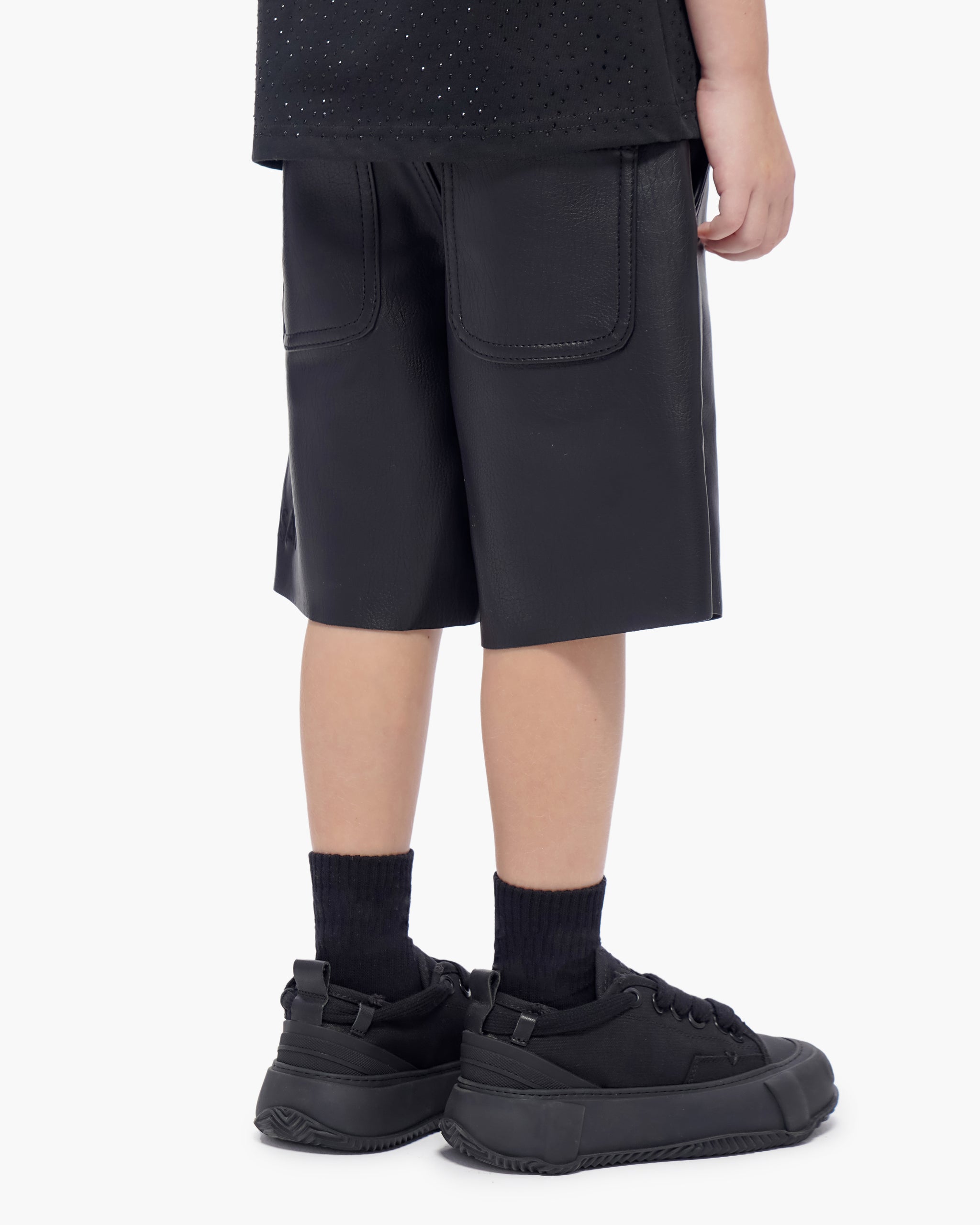 Kids Jr.Shorts Black Leather
